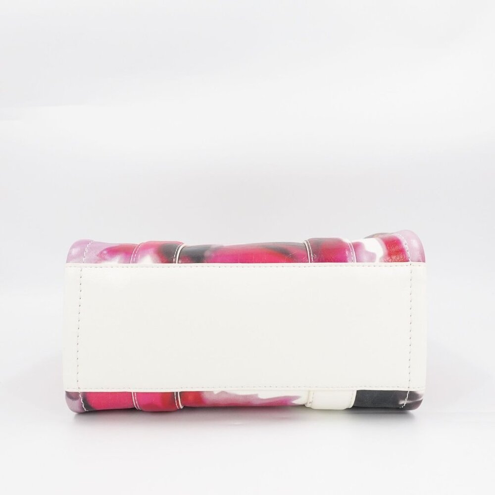 Marc Jacobs Future Floral Small Leather Tote Bag White Multi - Picture 15 of 16